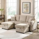 TIZZ Multifunktsionaalne nurgadiivan U-kujuline kolmekohaline polsterdatud diivan koos hoiufunktsiooniga - sisaldab sahtleid + &otilde;lgkappi koos hoiukambriga, modulaarne lahtiv&otilde;etav diivanikomplekt koos unefunktsiooniga