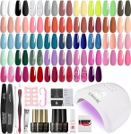 ROSALIND Starter Set koos lambiga 48 W, 43 v&auml;rvi UV k&uuml;&uuml;nelaki Starter Set Valge must hall roosa pruun sinine glitter geelk&uuml;&uuml;nte Starter Set geellaki k&uuml;&uuml;ned Nail Studio Set