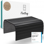 D&D Living&reg; Sofa Tray - Couch Shelf Flexible for Armrest with Non-Slip Cork Pad | Tray for Sofa with 47 x 34 cm Sustainable Bamboo Black Large