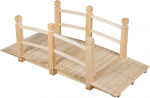 GOPLUS Puidust kuusepuust sild, aiasild kuni 100 kg, pruun tiigisild, dekoratiivne sild koos piirdega, 150 x 67 x 55 cm (naturaalne)