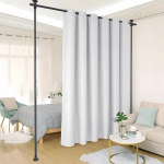 Room Divider Screen Frame Curtain Pole, Flexible, Adjustable Screen, Room Divider or Curtain Pole, Privacy Screen for Living Room, Bedroom or Office, Metal, W 178 cm x H 317 cm, Black