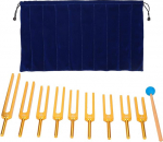 Tuning Fork Set, 174Hz/ 285Hz/ 396Hz/ 417Hz/ 528Hz/639Hz/ 741Hz/ 852Hz/ 963Hz, Resonance Tuning Fork Aluminum Alloy Tuning Fork Vibration Instrument, Alternative Therapies