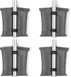 KEPLIN 4 Pack Gazebo and Tent Weight Bags - Heavy Duty Stability for Canopies, Umbrellas, Furniture & More with Velcro Straps & Double Pocket Design for Secure Attachment - Reliable Hold Sand
