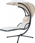 Gardenia Kelly Hanging Chair with Sun Canopy Beige