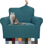 YEMYHOM Jacquard Couch Cover, High Stretch Sofa Chair Covers for Living Room Pet Dog Cat Armchair Non-Slip Magic Elastic Small (Chair, Teal)