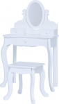 Fantasy Fields by Teamson Rapunzel TD-12851B Children's Dressing Table Makeup Set with Mirror, Drawers & Chair Stool for Children White