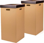 ONLY BOXES, 2 karbi pakendiga papp pr&uuml;gikasti koos kaanega must Suurus 37 x 36 x 70 cm (L x S x K)