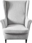HZDHCLH Wing Chair Cover 2 t&uuml;kki koos k&auml;etoedega Moekas elastne diivan Kaitsekate M&ouml;&ouml;bli kaitsja Tooli kate Sobib tugitoolidele Elutuba Magamistuba Hotell (helehall Jacquard)