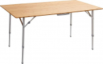 BRUNNER v&auml;litingimustes kasutatav kokkupandav laud piknikuks, telkimiseks, aeda, terrassile - alumiiniumist, elegantse bambusekattega - CAMPERKING M - ristk&uuml;likukujuline, raske koormus 30kg