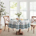 Elrene Home Fashions Tropez Paisley Coastal Pattern Stain- and Water Resistant Tablecloth, Indoor/Outdoor, Fabric, Round, 70" x 70"