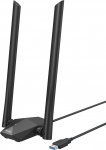 BrosTrend AX1800 High Gain WLAN Stick PC-le, WiFi 6 Stick High Range, DualBand 1201Mbit/s 5GHz + 574Mbps 2.4GHz, USB WLAN Adapter Long Range kahe 5dBi antenniga, ainult Windows 10/11 jaoks.