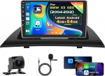 4G + 64G 9-tolline puuteekraaniga autoraadio BMW X3 E83 2004-2012, raadio koos juhtmevaba CarPlay ja Android autoga, GPS, WiFi, Bluetooth, RDS, FM, USB, SWC, mikrofon, tagurduskaamera.