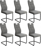 JIEXI S&ouml;&ouml;gitoa toolid komplekt 6 kiiktooli k&otilde;rge seljaga pehmendusega k&uuml;ljetoolid elutoa toolid 150 kg (6 istekohta)