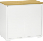HOMCOM Sideboard elutoa kabineti k&ouml;&ouml;k 2 uksega ja reguleeritava riiuliga s&ouml;&ouml;gituppa, esikusse, 80 x 37 x 75 cm, valge
