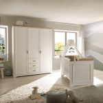 Lomadox beebitoa riidekapp / kapp / lapsevoodi / Cottage Style m&auml;nd valge tammega