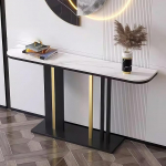 Moodne poolkuu konsoollaud, sisekujunduslaud metallist raamiga, konsoolne diivanilaud, elutuppa, koridori, fuajeesse (Wit, 120 cm / 47.2 tolli)