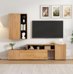 TV seinakomplekt koos vitriinkapiga (komplekt, 2 tk), meediasein, sh TV-plaadi komplekt ja seisev riiul, TV Lowboard, paindliku pikkusega TV-kapp kuni 265 cm, TV elutuba