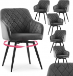 CLIPOP p&ouml;&ouml;rlevad s&ouml;&ouml;gitoa toolid, komplekt 6 k&auml;etoega, sametist polsterdatud toolid, k&ouml;&ouml;gitool, p&ouml;&ouml;rlev tool, k&auml;etoega tool s&ouml;&ouml;gituppa, elutuppa, kontorisse (sametine hall, komplekt 6)