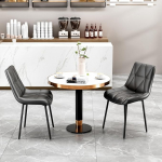 Clevich s&ouml;&ouml;gitoa toolid, 2 tk, PU polsterdatud toolid, metalljalad, kuni 200 kg, lihtne kokkupanek, stabiilne, mugav, k&ouml;&ouml;gitoolid 81 x 57 x 50 cm (must, 2 tk)