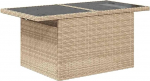 7-teiliges Garten Sofa Set mit Kissen Beige Poly Rattan, 2-Sitzer Garten Sofa mit Stauraum & Kissen Beige Poly Rattan Gartenlounge Model3357033