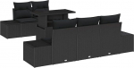 6-teiliges Garten Sofa Set mit Kissen Schwarz Poly Rattan Gartenlounge Model3349099