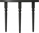 Kitsas konsoollaud esikusse, koridorilaud, valmistatud t&auml;ispuidust, poolkuu kujuga k&uuml;ljelaud, kitsas koridorile, elutuppa, fuajeesse, v&auml;ikestesse ruumidesse, lihtne kokkupanek (must, 80 x 25 x 80 cm / 31 x 80 cm).