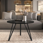 Moodne &uuml;mmargune kohvilaud - metallraam, laminaatlauaplaat, 67 cm