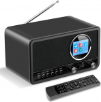 Wholede DAB+/FM raadio Bluetoothiga, digitaalne raadio k&ouml;&ouml;giraadio DAB Plus raadio kaugjuhtimispuldiga, k&ouml;&ouml;giraadio &auml;ratuskell koos uneaeguriga, &auml;ratuskell - USB/Aux-in, must (must)