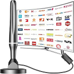 DVBT2 antenn, DVB-T/DVB-T2 antenn, tugevam varrasantenn digitaaltelevisiooni/digitaaltelevisiooni/DAB-raadio/DVB-T2 tuuneripulga jaoks, maksimaalne signaali kvaliteet, magnetilise alusega, 3 m kaabel, valge