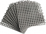 G-LIKE Pack of 10 PVC Floor Tiles - Connectable Tiles Bathroom Shower Kitchen Swimming Pool Pet Area Mat for Floor DIY Interlocked Non-Slip with Massage Suction Cups Drainage 30 x 30 cm (Grey)