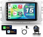 4G + 64G autoraadio Android 15 Ford Focus II mk2 Mondeo 9 S-Max C-Max Galaxy, 7-tolline HD puuteekraaniga autoraadio traadita Carplay Android auto GPS Wi-Fi USB Bluetooth 5.0 FM RDS kaamera