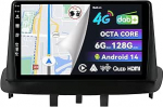 [Sisseehitatud 4G DAB] 6G+128G - Android 15 Autoradio Renault Megane 3 (2008-2014) jaoks - Traadita Carplay/Android Auto - Kaamera + MIC - IPS 9-tolline 2 DIN rooliratta juhtimiss&uuml;steem Fast Boot 360-CAM HDMI