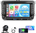 2GB + 64GB autoraadio koos GPS-navigatsiooniga VW Passat B6 T5 Golf 5 6 Polo 6R Tiguan T5 Jetta Seat Skoda, 7-tolline puuteekraan Wireless Carplay Android Car WiFi MirrorLink FM RDS Canbus