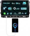 [4+64GB] Autoradio VW Golf Passat Touran Seat Skoda, 9-tolline raadio integreeritud DAB WLAN 4G Bluetooth Wireless Carplay / Android Auto GPS navigatsioon DSP FM AM RDS SWC