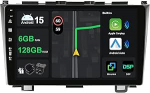 KEC [6G+128G] IPS 9" Android 15 Autoradio F&uuml;r Honda CRV 2007-2011 mit navi Octa Core-[Eingebauter CarPlay/Android Auto/DSP/Mirror Link/GPS Navi/360 Camera/Bluetooth 5.0/WiFi/USB