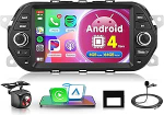 4G + 64G juhtmevaba Carplay Android autoraadio Fiat Tipo EGEA 2015-2017 jaoks koos Android auto navigatsiooniga GPS WiFi 7-tolline puuteekraaniga autoraadio koos peeglilinkiga Bluetooth FM/RDS raadio 32 EQ/USB/SWC tagumine osa