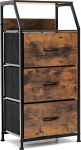 FANTASK Chest of Drawers with 3 Drawers and Shelf, Storage Cabinet, Bedside Cabinet, Wood for Living Room, Bedroom, Extra Wide