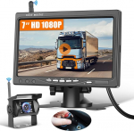 Hikity 7-tolline monitor, traadita stabiilne digitaalne tagurduskaamera komplekt, kaubiku, veoauto, maasturi pickup, IP68 veekindla tagavarakaameraga, DIY ruudustikuga, laia nurga tagurduskaamera, &ouml;ise n&auml;gemise komplektiga