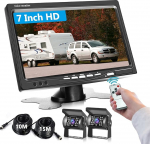 Podofo matkaauto tagurduskaamera komplekt koos 7-tollise TFT LCD monitoriga s&otilde;iduki 2 tagantvaate kaameraga, veekindel tagurduskaamera &ouml;ise n&auml;gemisega 18 IR LED tagurduskaamera jaoks