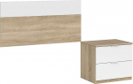 Habitdesign 017434 &deg;F &ndash; Head and Nightstand, Headboard Finished In Canadian Oak and White Artik, Measures: 150 x 95 x 38 cm Deep