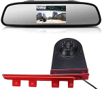 Piduritulede kaamera veekindel &ouml;ise n&auml;gemise tagurduskaamera Transporter tagurduss&uuml;steem + 4,3-tolline LCD tahavaatepeegel VW T5 T6 alates 2010. aastast j&auml;relpaigaldamine 3. piduritulede Caravelle Multivan Van'ile