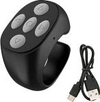 Juhtmeta kaugjuhtimispult Page Turner, juhtmeta mobiiltelefoni kaugjuhtimispult, Bluetooth Ring Remote Control videote vaatamiseks, elektrooniline raamatu kaugjuhtimispult, Page Turner, kaugjuhtimispult (must)