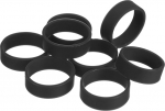 hankekaart 10 St&uuml;ck Silikon-Gummib&auml;nder, 20 x 7 mm, Gummib&auml;nder, Kabelbinder, starke elastische B&auml;nder, rutschfest, f&uuml;r Kordelverpackungen, Beutel, Schwarz
