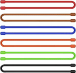 Silicone Twist Ties, 45,72 cm Multifunktsionaalne Twist Ties, Silicone Ties, korduvkasutatavad elektrilised kaablipaelad, kaabli korraldaja &otilde;ues, kodus, kontoris, organiseerimine (6 v&auml;rvi)