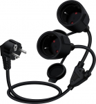 HuaLiSiJi Schuko pikenduskaabel l&uuml;hike Schuko topeltpistikukaabel 16 A 250 V pikenduskaabel 2 kuni 1 l&uuml;hike kaitsekontaktiga pikenduskaabel 2-kordne kodumasinatele, kontorile (1,5 m)
