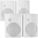 STUDIOFINIX 800 W 6,5-tolline v&auml;litingimustes kasutatav Bluetooth-k&otilde;lar veekindel juhtmega ja multifunktsionaalne v&otilde;imendi seinale paigaldatav ilmastikukindel k&otilde;laris&uuml;steem koduseks terrassiks (4 k&otilde;larit, valge)