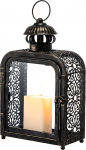 DECORKEY k&uuml;&uuml;nla latern, Vintage dekoratiivne rippuv latern, metallist laualatern kodu v&auml;litingimustes, k&uuml;&uuml;nla hoidja selge klaasiga (pronks)