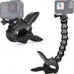 Kruviga statiivi painduv kinnitus Gooseneck Mount kaamera kinnitus, mis &uuml;hildub Go Pro Hero 11,10. 9, 8, 7, 6, 5, 4, Session, 3+, 3, 2, 1, Max, Fusion, DJI Osmo ja enamikuga