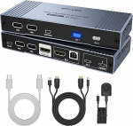 4K Type USB C & HDMI KVM Switch 2 Port, MT-VIKI h&uuml;briid USB C HDMI KVM Switcher Apple MacBookile ja lauaarvutile + 65W Power Delivery + kaablid