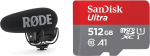 R&Oslash;DE VideoMic Pro+ Premium Shotgun Microphone & SanDisk Ultra Android microSDXC UHS-I Memory Card 512 GB + Adapter